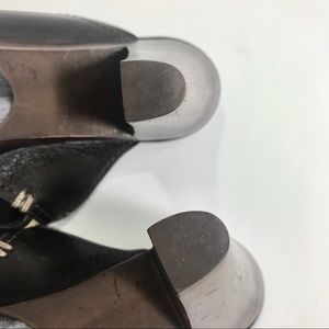 Mules / Clogs Cole Haan En Cuir Marron - Talons Hauts - Pointure 8AA (étroit) - Occasion